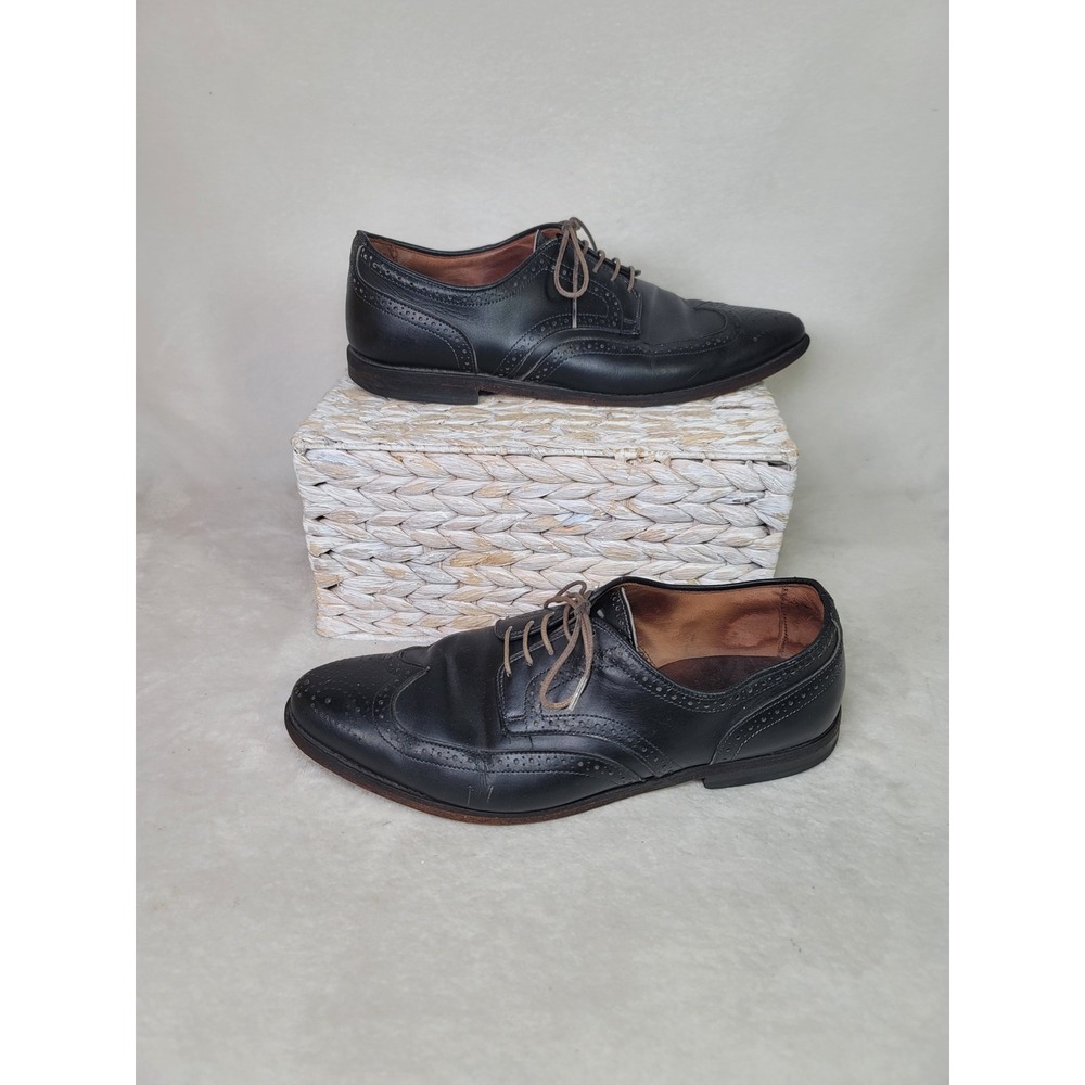Allen Edmonds Stuttgart Black Leather Wingtip Oxford Dress Shoes Mens 11.5 B